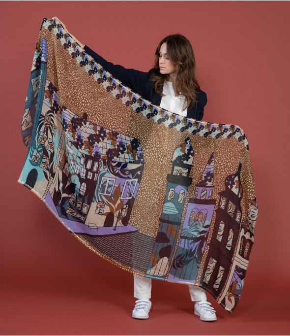 KAREN Wool Scarf, Lurex - - Storiatipic