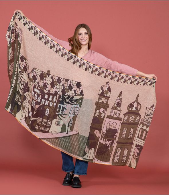 KAREN Wool Scarf, Lurex - - Storiatipic
