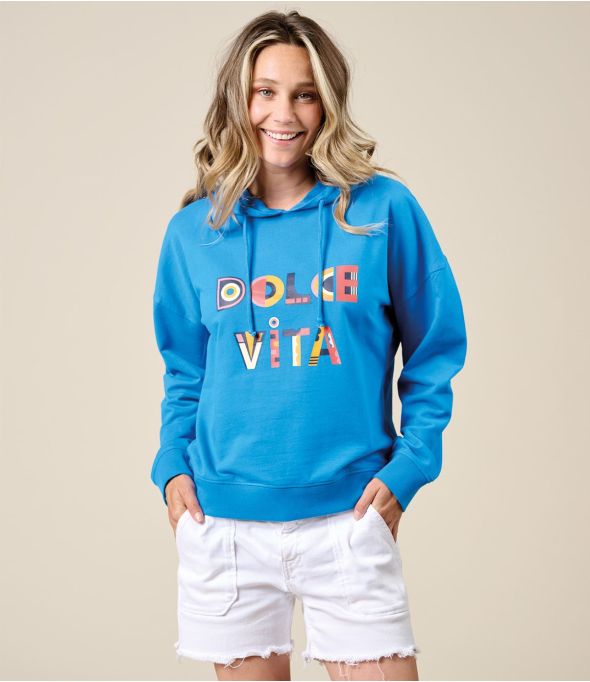 BILLY DOLCE BLUE Cotton Sweetshirt - - Storiatipic