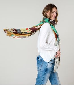 FAUSTINE Wool, Silk Scarf - - Storiatipic FAUSTINE Wool, Silk Scarf - - Storiatipic