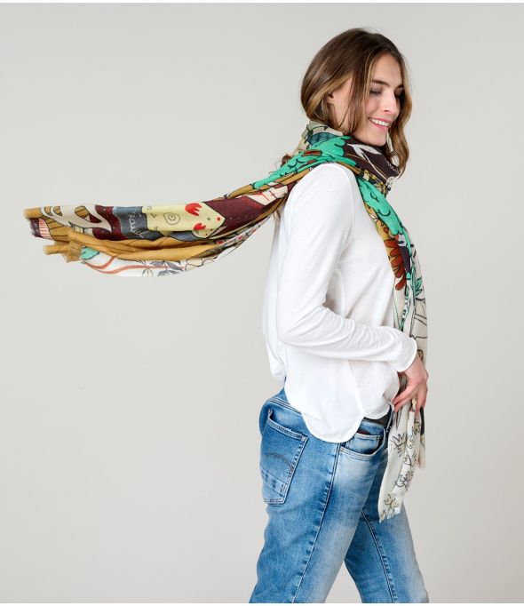 FAUSTINE Wool, Silk Scarf - - Storiatipic
