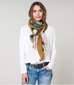 FAUSTINE Wool, Silk Scarf - - Storiatipic FAUSTINE Wool, Silk Scarf - - Storiatipic