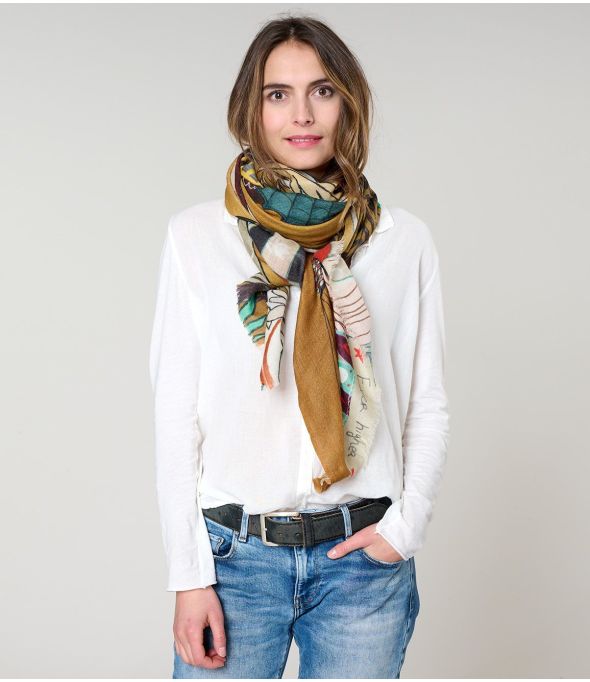 FAUSTINE Lana, Bufanda de seda - - Storiatipic