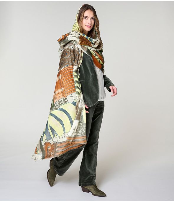 FULVIA Wool, Silk Scarf - - Storiatipic