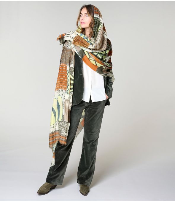 FULVIA Wool, Silk Scarf - - Storiatipic