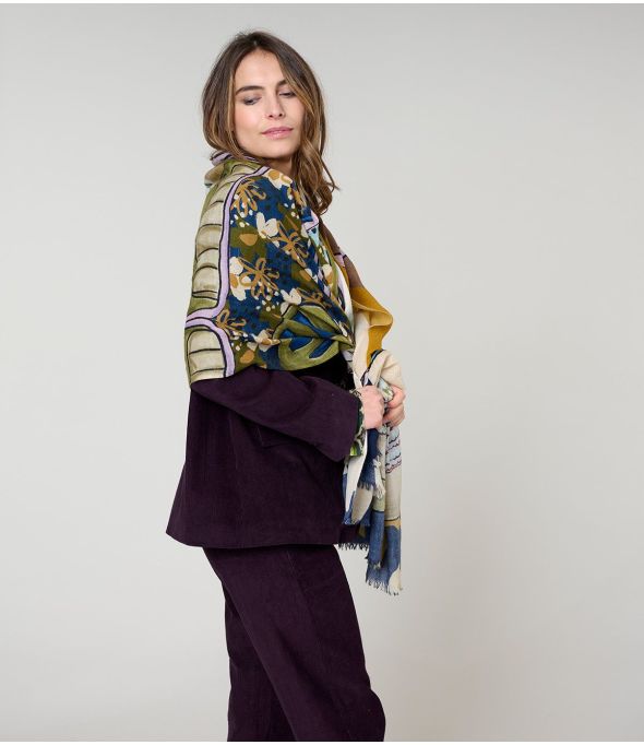 GARANCE Wool, Silk Scarf - - Storiatipic