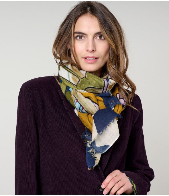 GARANCE Wool, Silk Scarf - - Storiatipic