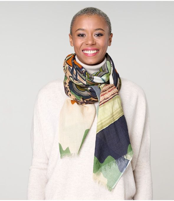GARANCE Wool, Silk Scarf - - Storiatipic