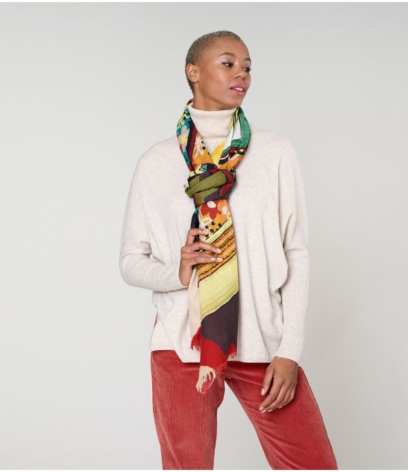 GARANCE Wool, Silk Scarf - - Storiatipic