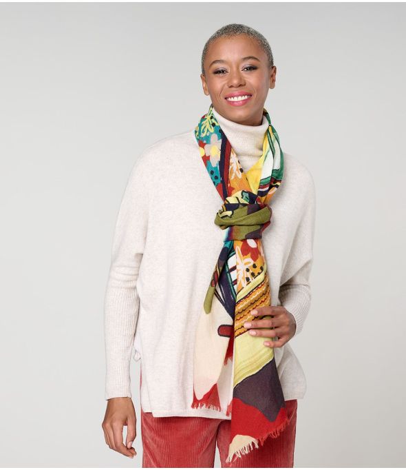 GARANCE Wool, Silk Scarf - - Storiatipic