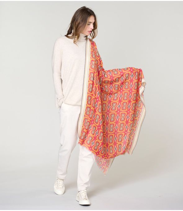 KHAN Wool, Cotton Scarf - - Storiatipic