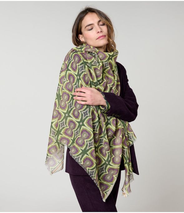 KHAN Wool, Cotton Scarf - - Storiatipic