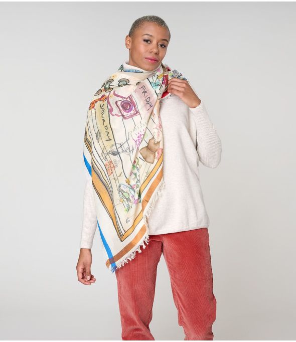 OLIVIA Square in wool, cotton, modal - - Storiatipic