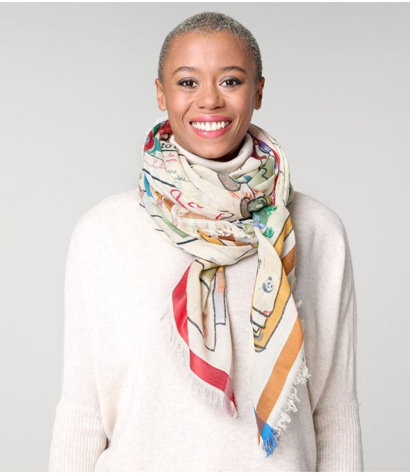 OLIVIA Square in wool, cotton, modal - - Storiatipic