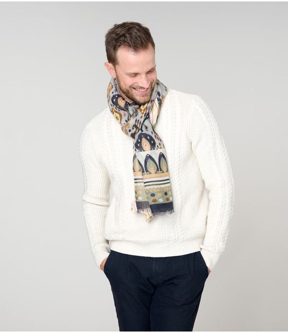 LEON Wool, Cotton Scarf - - Storiatipic