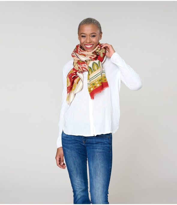 LEON Wool, Cotton Scarf - - Storiatipic