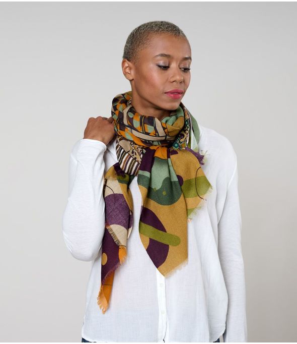 MALO Wool, Silk Scarf - - Storiatipic