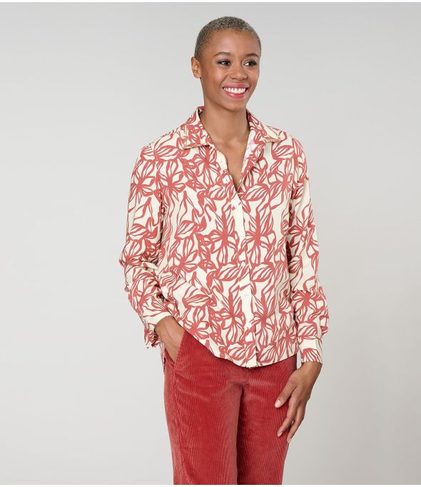 Camisa de viscosa FRAN PASTEL BRICK - - Storiatipic
