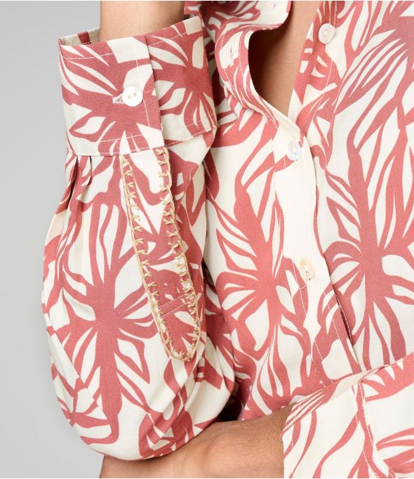 Camisa de viscosa FRAN PASTEL BRICK - - Storiatipic