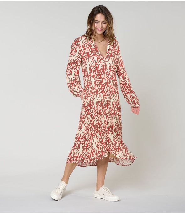 VESTIDO GULIA PASTEL BRICK en Viscosa - - Storiatipic