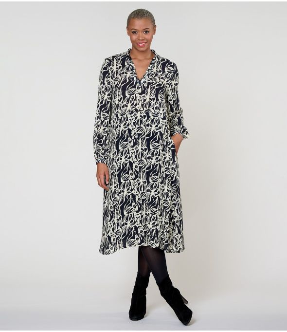 Vestido de viscosa GULIA PASTEL BLACK - - Storiatipic