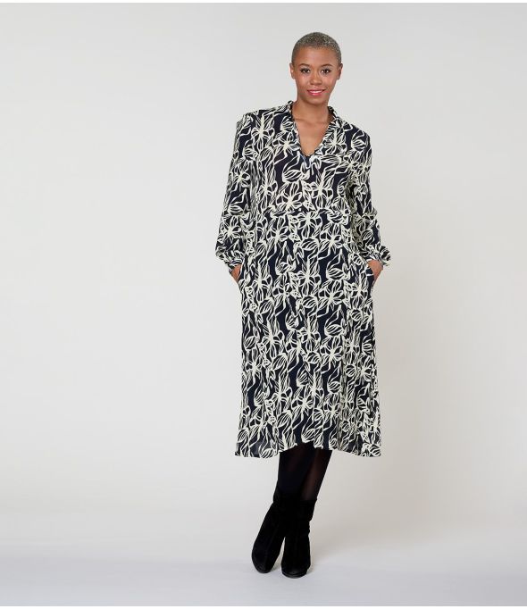 Vestido de viscosa GULIA PASTEL BLACK - - Storiatipic