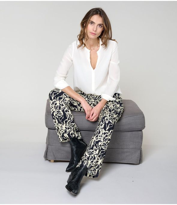 PANTALONES SASHA DE VISCOSA NEGRO PASTEL - - Storiatipic