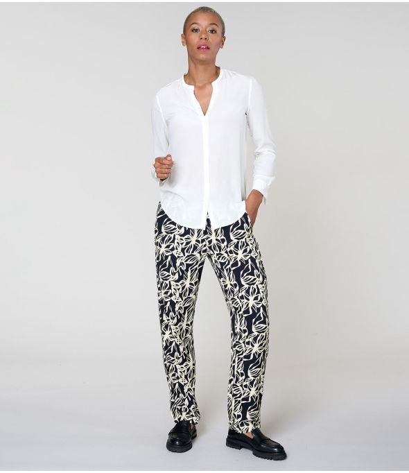 LENY PASTEL BLACK Viscose pants - - Storiatipic