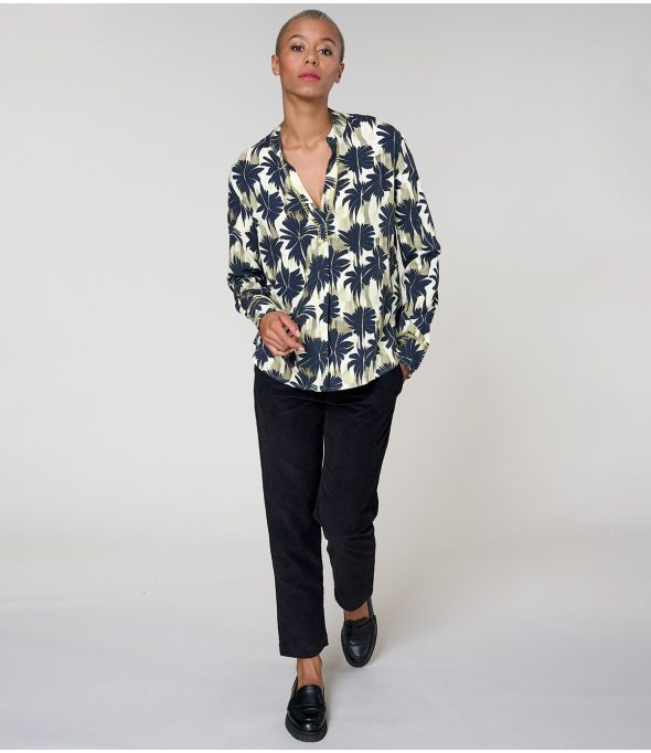 BLUSA MILA HIBIS NEGRA en Viscosa - - Storiatipic