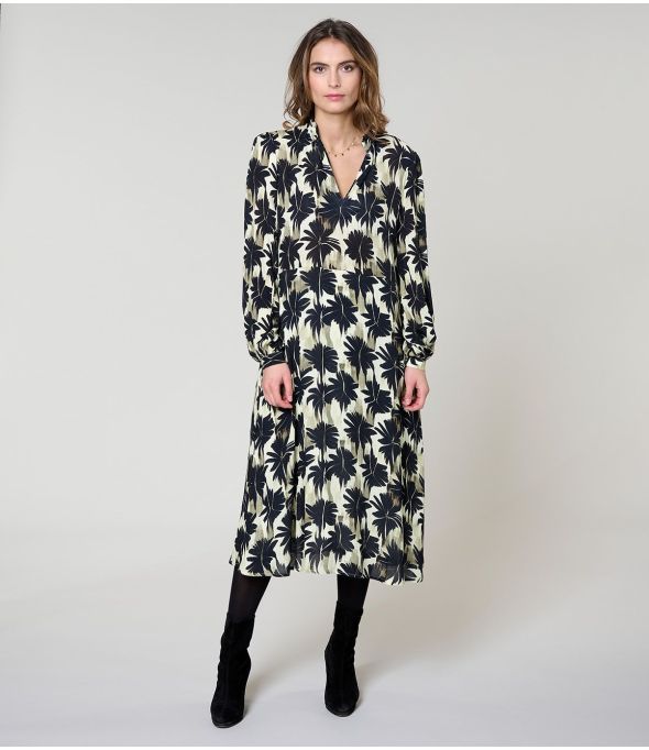 VESTIDO NEGRO GULIA HIBIS en Viscosa - - Storiatipic