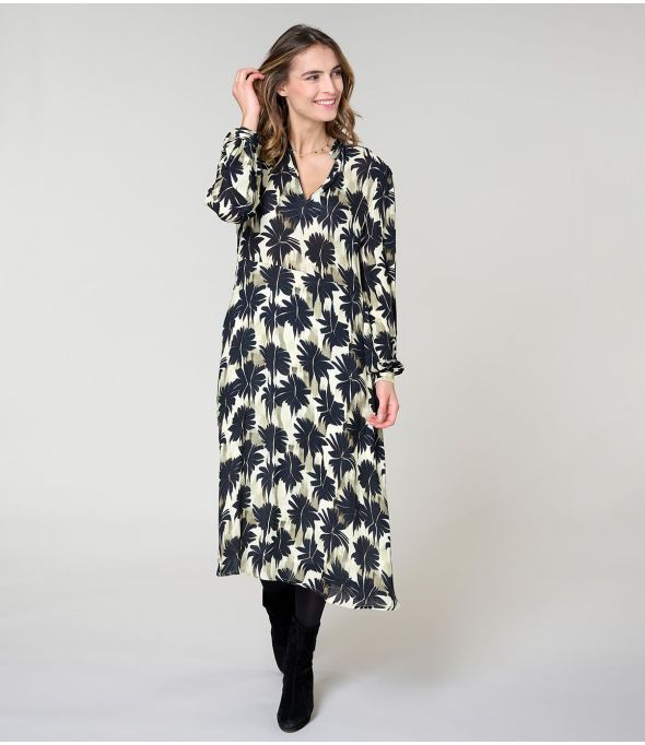VESTIDO NEGRO GULIA HIBIS en Viscosa - - Storiatipic