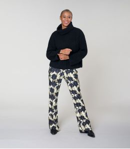 SASHA HIBIS BLACK Viscose pants - - Storiatipic