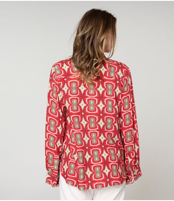 Camisa de viscosa FRAN KHAN RED - Storiatipic
