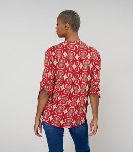 MILA KHAN RED BLOUSE in Viscose - - Storiatipic MILA KHAN RED BLOUSE in Viscose - - Storiatipic