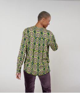 MILA KHAN GREEN Viscose blouse - - Storiatipic MILA KHAN GREEN Viscose blouse - - Storiatipic