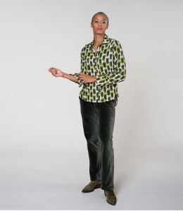 FRAN KUMI GREEN Viscose Shirt - - Storiatipic FRAN KUMI GREEN Viscose Shirt - - Storiatipic