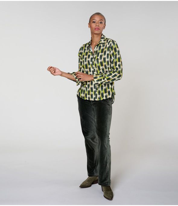 Camisa de viscosa FRAN KUMI GREEN - - Storiatipic