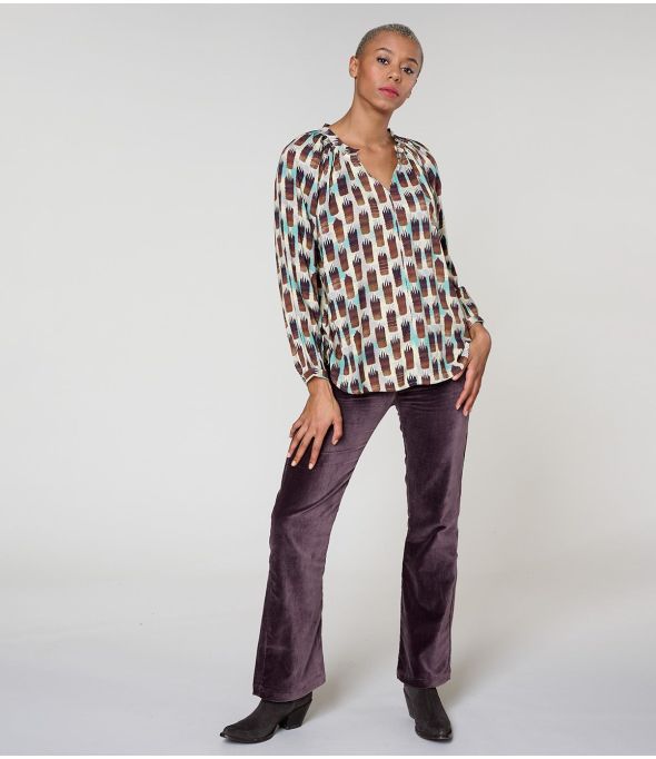 BLUSA IRIS KUMI CIRUELA en Viscosa - - Storiatipic