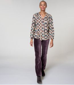 IRIS KUMI PLUM BLOUSE in Viscose - - Storiatipic IRIS KUMI PLUM BLOUSE in Viscose - - Storiatipic