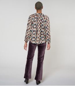 IRIS KUMI PLUM BLOUSE in Viscose - - Storiatipic IRIS KUMI PLUM BLOUSE in Viscose - - Storiatipic