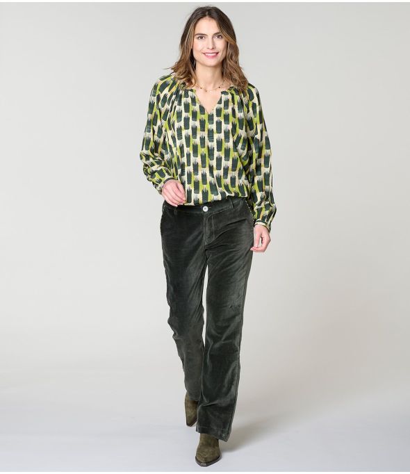 IRIS KUMI GREEN Blusa de viscosa - - Storiatipic