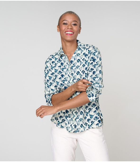 Camisa de viscosa FRAN VERO BLUE - - Storiatipic