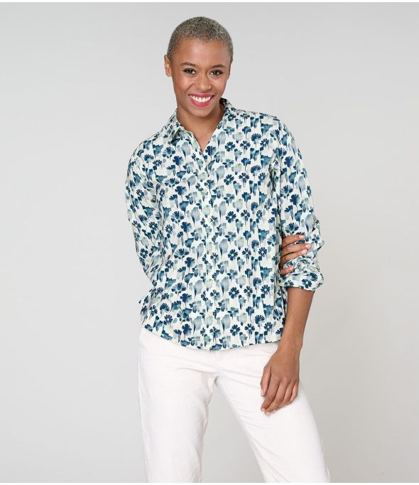 Camisa de viscosa FRAN VERO BLUE - - Storiatipic
