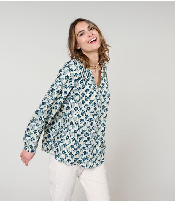 IRIS VERO BLUE Blusa de viscosa - - Storiatipic