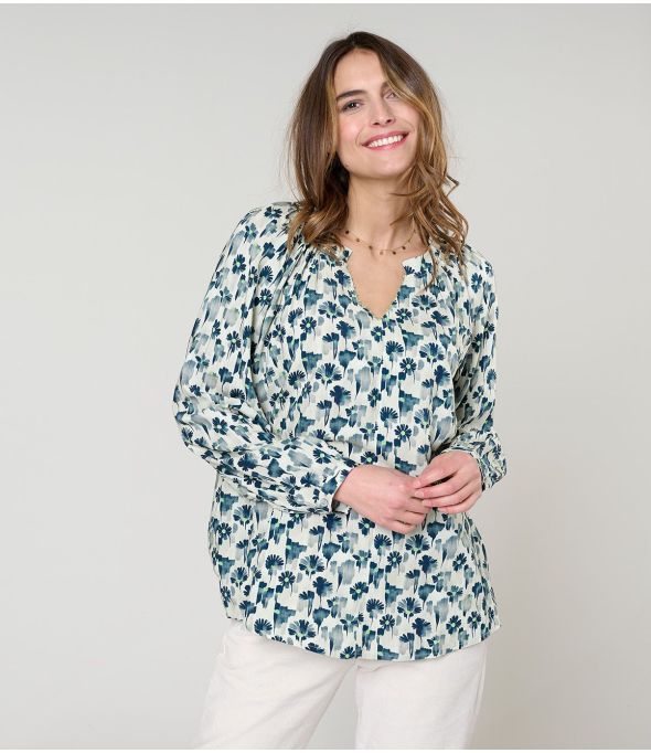 IRIS VERO BLUE Blusa de viscosa - - Storiatipic