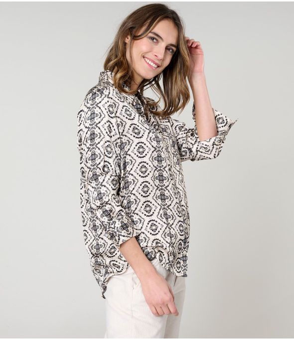 Camisa MARY BELEM BEIGE Modal - - Storiatipic