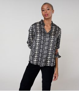 MARY BELEM BLACK SHIRT in Modal - - Storiatipic