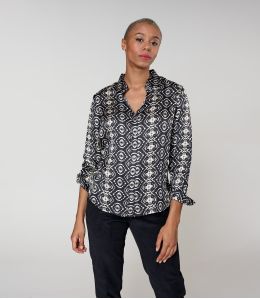 MARY BELEM BLACK SHIRT in Modal - - Storiatipic
