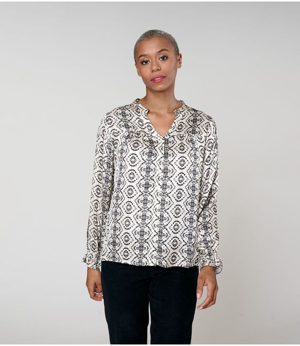NAEL BELEM BEIGE BLOUSE in Modal - - Storiatipic