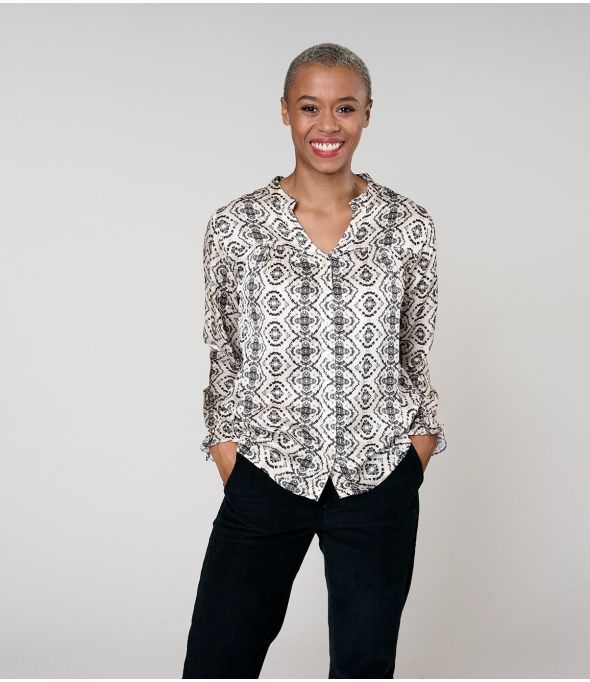 NAEL BELEM BEIGE BLOUSE in Modal - - Storiatipic